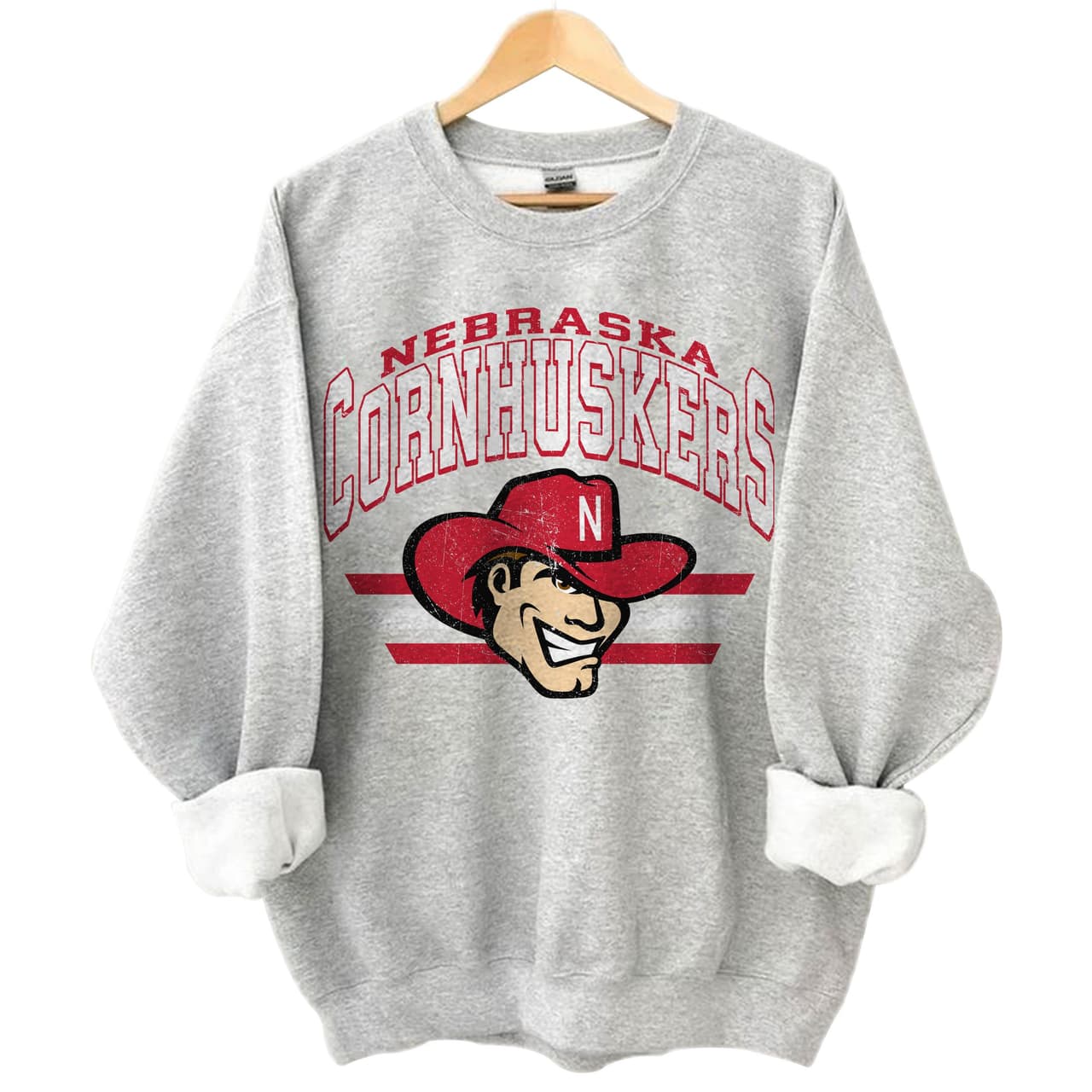 Nebraska Cornhuskers Vintage NCAA Football Sweatshirt - Unisex Fan Gift – image 1, Nebraska Cornhuskers Tee, Nebraska Cornhuskers Merch, Nebraska Cornhuskers Shirt, Nebraska Cornhuskers Sweatshirt, Nebraska Cornhuskers Hoodie, Nebraska Cornhuskers Clothes