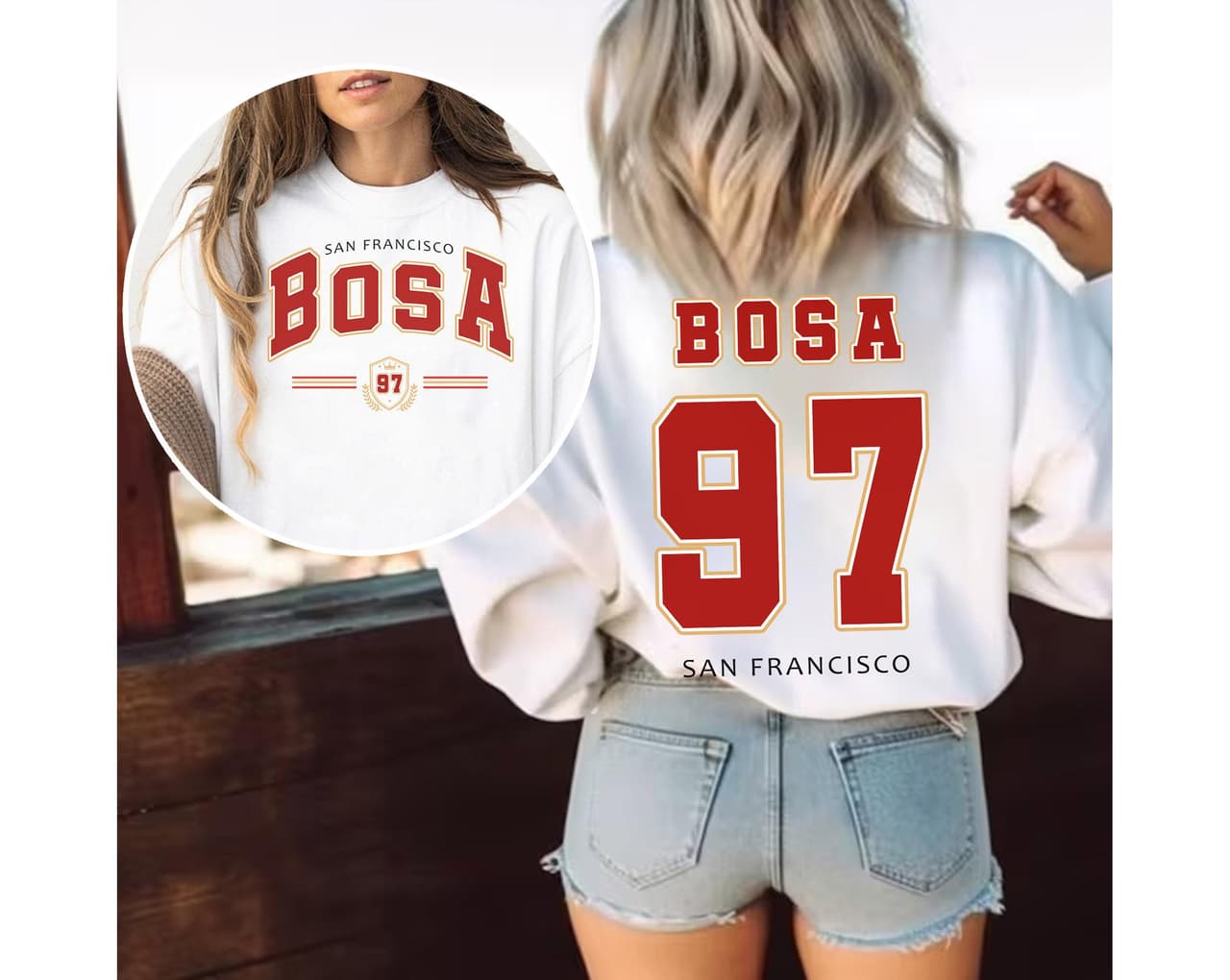 Nick Bosa 97 SF Football Sweatshirt, Hoodie & Comfort Colors Shirt – image 3, San Francisco 49ers Tee, san francisco 49ers gear, 49ers shirt, 49ers tshirt, 49ers tee shirts, san francisco 49ers tee shirts, san francisco 49ers t shirt
