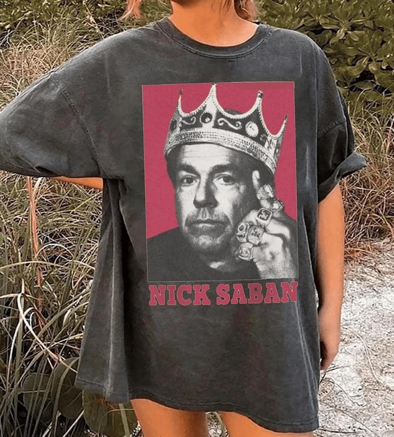 Nick Saban Inspired Vintage 90's Football Fan Shirt, Comfortable Unisex T-Shirt & Hoodie – image 1, Nick SaBan Tee, Nick SaBan Merch, Nick SaBan Shirt, Nick SaBan Sweatshirt, Nick SaBan Hoodie, Nick SaBan Clothes