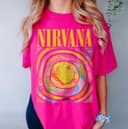Nirvana Smile Face Sweatshirt, Preppy Sweatshirt, 90's sweatshirt, Nirvana Sweatshirt, Hot Pink Nirvana Sweater, Sweatshirt, Hoodie 2 small thumbnail