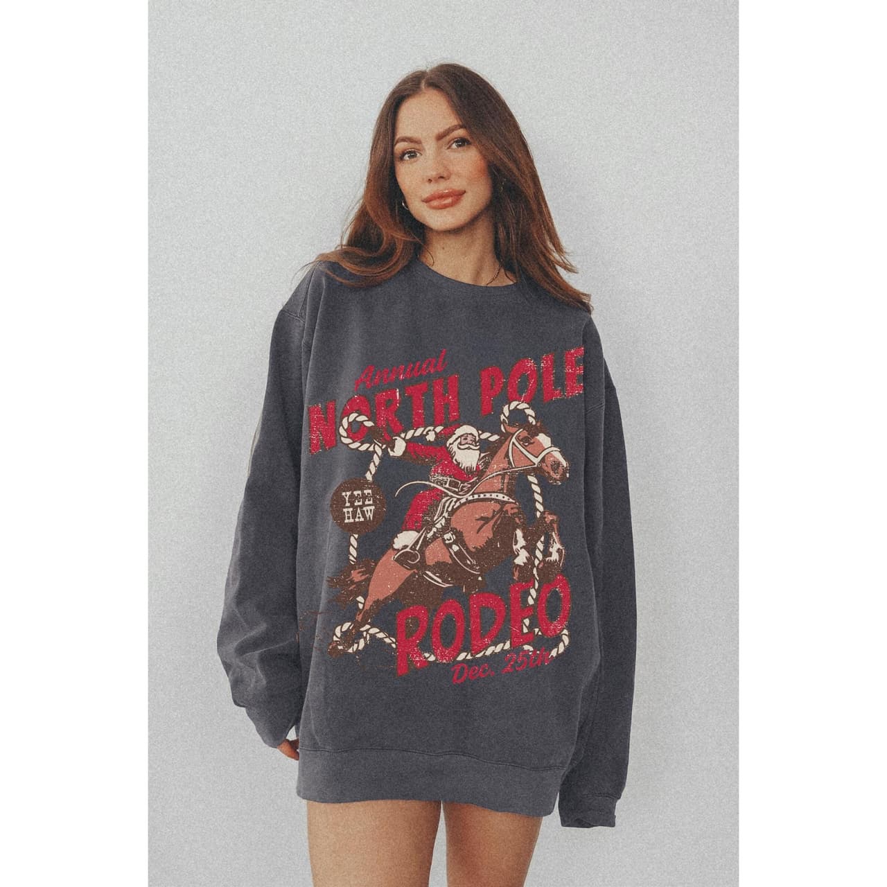 North Pole Rodeo Sudadera UNISEX Cowboy Santa Crewneck Vintage Country Christmas Shirt Western Santa Claus Groovy Festive Hoodie – image 1, North Pole Rodeo Tee, christmas tees, christmas pullover ugly, ugly xmas sweatshirt, ugly sweatshirt christmas, christmas sweatshirt ugly, ugly christmas sweatshirt men