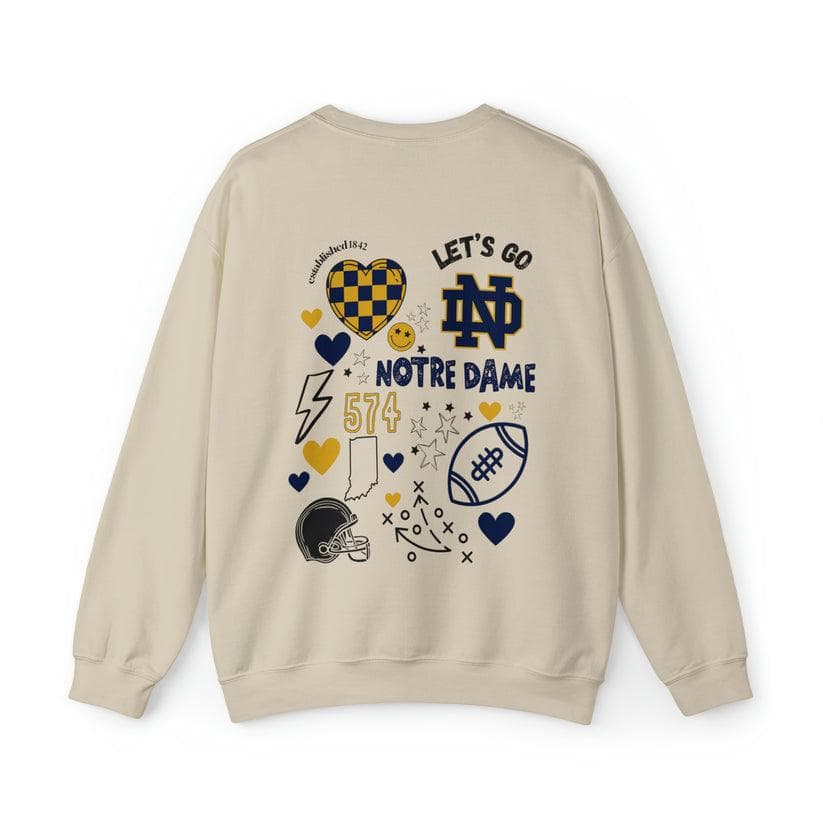 Notre Dame Vintage NCAA Día de Juego Football Crewneck Sweatshirt Unisex – image 4, Notre Dame Fighting Irish Tee, Notre Dame Fighting Irish Merch, Notre Dame Fighting Irish Shirt, Notre Dame Fighting Irish Sweatshirt, Notre Dame Fighting Irish Hoodie, Notre Dame Fighting Irish Clothes