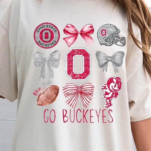 Ohio State Buckeyes Coquette Graphic Tee - Camiseta Mujer Día de Juego – image 1, Ohio State Buckeyes Tee, ohio state buckeyes shirt, ohio state buckeyes tshirt, ohio state buckeyes sweatshirt, ohio state buckeyes hoodie