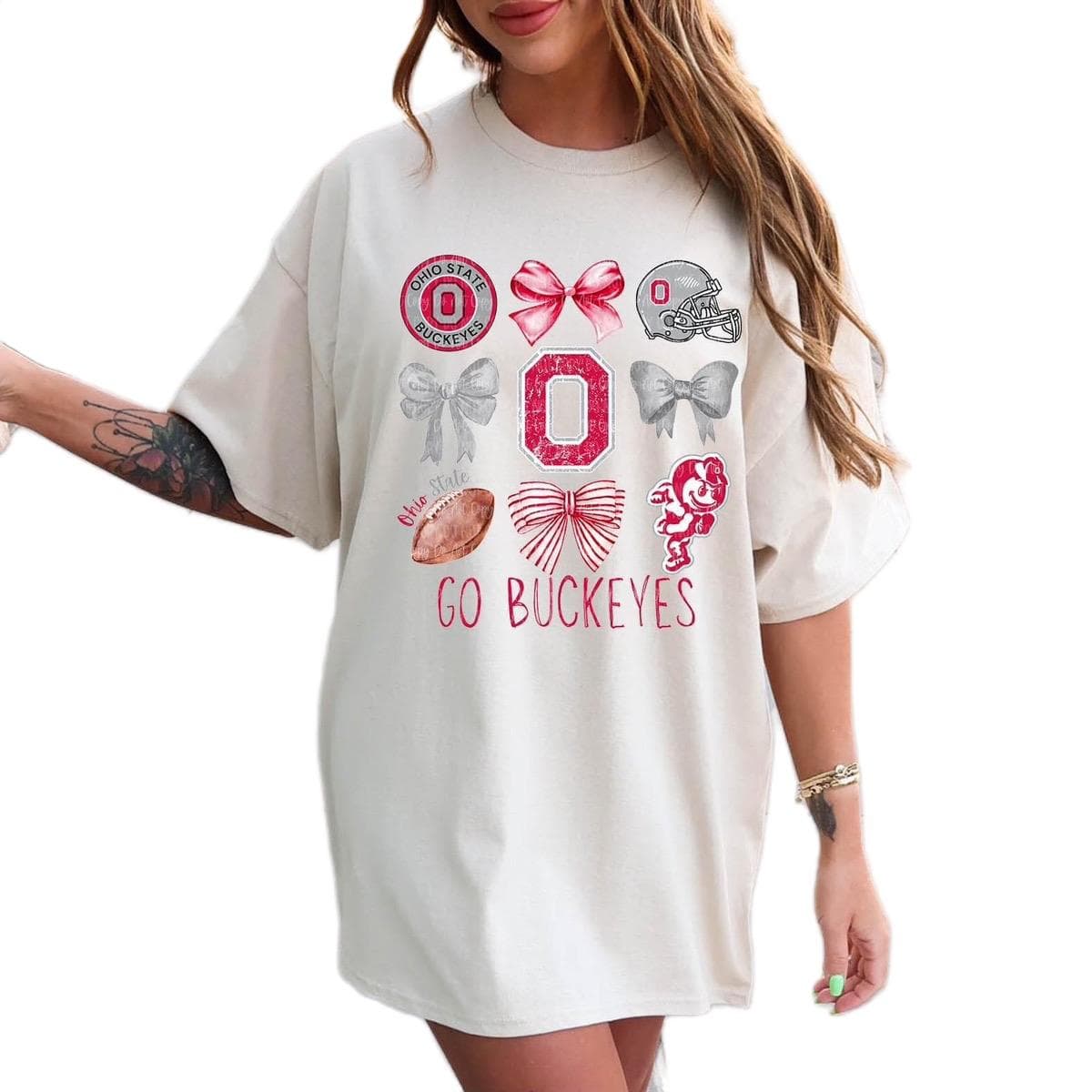 Ohio State Buckeyes Coquette Graphic Tee - Camiseta Mujer Día de Juego – image 2, Ohio State Buckeyes Tee, ohio state buckeyes shirt, ohio state buckeyes tshirt, ohio state buckeyes sweatshirt, ohio state buckeyes hoodie