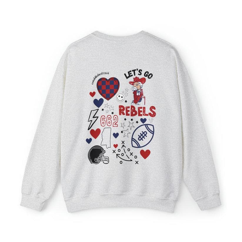 Ole Miss Vintage NCAA Football Crewneck Sweatshirt para Hombre y Mujer – image 2, Ole Miss Rebels Tee, Ole Miss Rebels Merch, Ole Miss Rebels Shirt, Ole Miss Rebels Sweatshirt, Ole Miss Rebels Hoodie, Ole Miss Rebels Clothes
