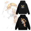 One Piece Monkey D Luffy Oversized T-Shirt Sweatshirt Hoodie - 2 Sided Anime Shirt Gift 1 small thumbnail