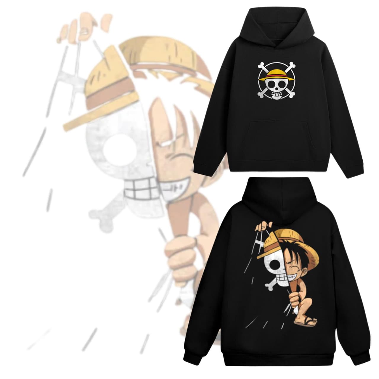 One Piece Monkey D Luffy Oversized T-Shirt Sweatshirt Hoodie - 2 Sided Anime Shirt Gift – image 1, One Piece Tee, One Piece Merch, One Piece Shirt, One Piece Sweatshirt, One Piece Hoodie, One Piece Clothes