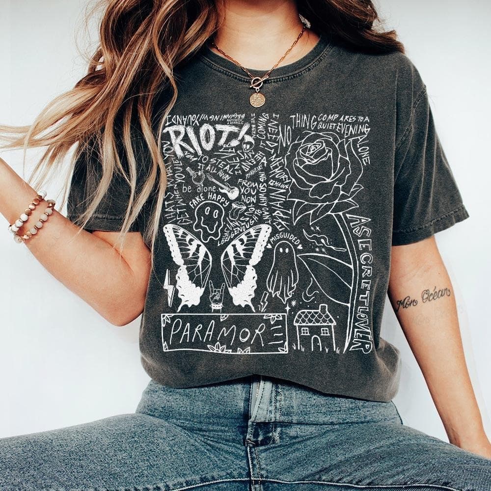 Paramore Tour 2023 Vintage Doodle Art Merch Shirt Hoodie Sweatshirt – image 1, Paramore Tour 2023 Tee, Paramore Tour 2023 Merch, Paramore Tour 2023 Shirt, Paramore Tour 2023 Sweatshirt, Paramore Tour 2023 Hoodie, Paramore Tour 2023 Clothes