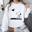 Peanuts Snoopy Heart Sweatshirt Hoodie | Cute Dog Lover Comfort Colors 3 small thumbnail