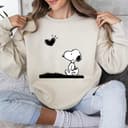 Peanuts Snoopy Heart Sweatshirt Hoodie | Cute Dog Lover Comfort Colors 4 small thumbnail