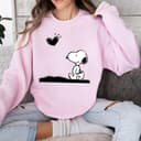Peanuts Snoopy Heart Sweatshirt Hoodie | Cute Dog Lover Comfort Colors 2 small thumbnail