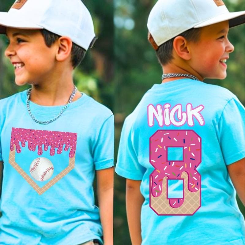 Personalized Boy Baseball Youth Shirt, Custom Baseball Shirts for Youth Bulk Team Gift, Ice Cream Tee, Easter Basket Gift, Baseball TShirt – image 1, Baseball Ice Cream Tee, Baseball Ice Cream Merch, Baseball Ice Cream Shirt, Baseball Ice Cream Sweatshirt, Baseball Ice Cream Hoodie, Baseball Ice Cream Clothes