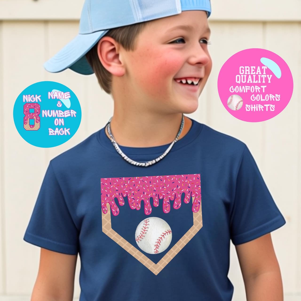 Personalized Boy Baseball Youth Shirt, Custom Baseball Shirts for Youth Bulk Team Gift, Ice Cream Tee, Easter Basket Gift, Baseball TShirt – image 3, Baseball Ice Cream Tee, Baseball Ice Cream Merch, Baseball Ice Cream Shirt, Baseball Ice Cream Sweatshirt, Baseball Ice Cream Hoodie, Baseball Ice Cream Clothes