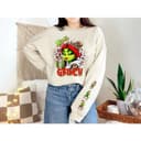 Personalized Grinch Mama Christmas Sweatshirt with Kids' Names 1 small thumbnail