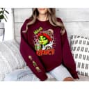 Personalized Grinch Mama Christmas Sweatshirt with Kids' Names 3 small thumbnail