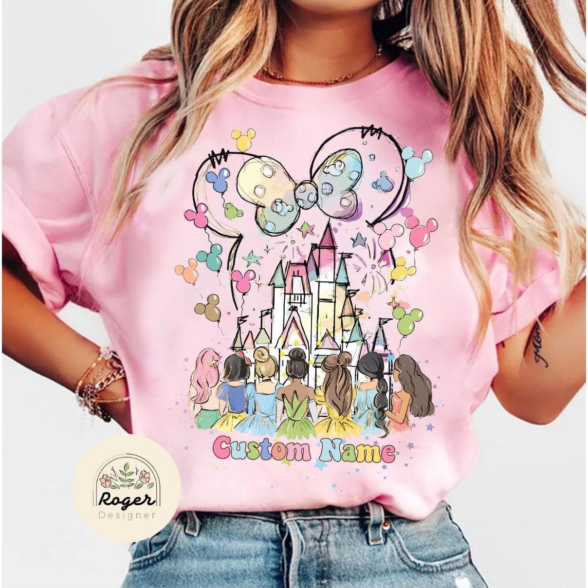 Personalized Watercolor Princess Shirts for Magic Kingdom 2025 Trip – image 2, disney shirt, cameron boyce merch, disney shirts for women, disney tee shirts womens, womens disney tee, disney family shirts, disney t shirts family