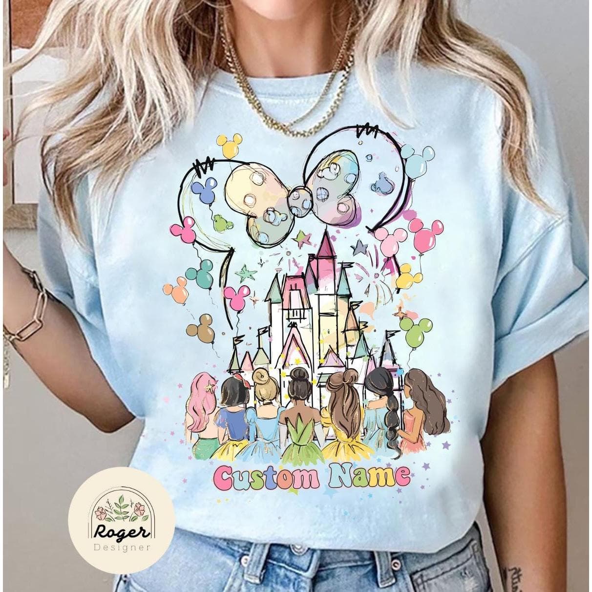 Personalized Watercolor Princess Shirts for Magic Kingdom 2025 Trip – image 3, disney shirt, cameron boyce merch, disney shirts for women, disney tee shirts womens, womens disney tee, disney family shirts, disney t shirts family