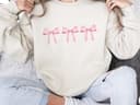 Pink Bow Coquette Sweatshirt & Hoodie | Soft Girl Era Balletcore 1 small thumbnail
