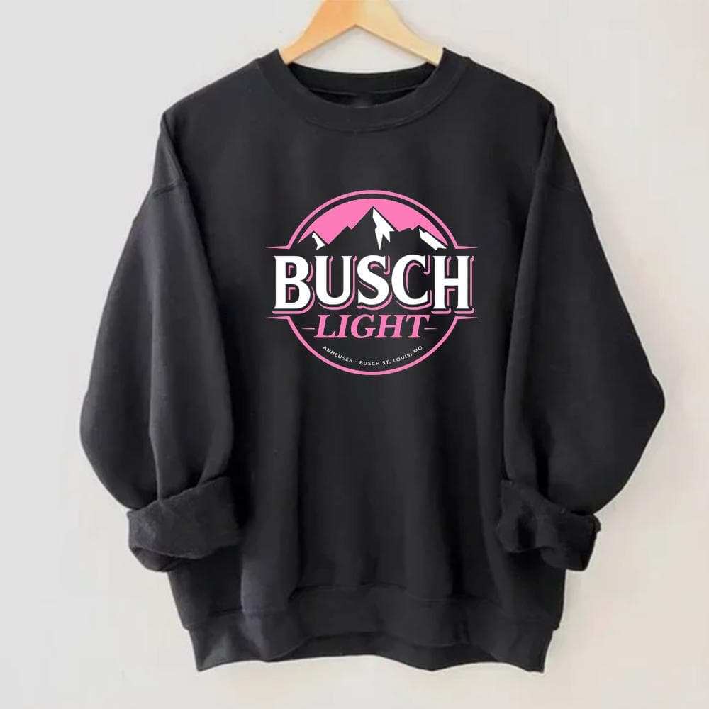 Pink Busch Light Beer para Mujer 80s Casual Crewneck Camiseta Hoodie – image 1, Busch Tee, Busch Merch, Busch Shirt, Busch Sweatshirt, Busch Hoodie, Busch Clothes