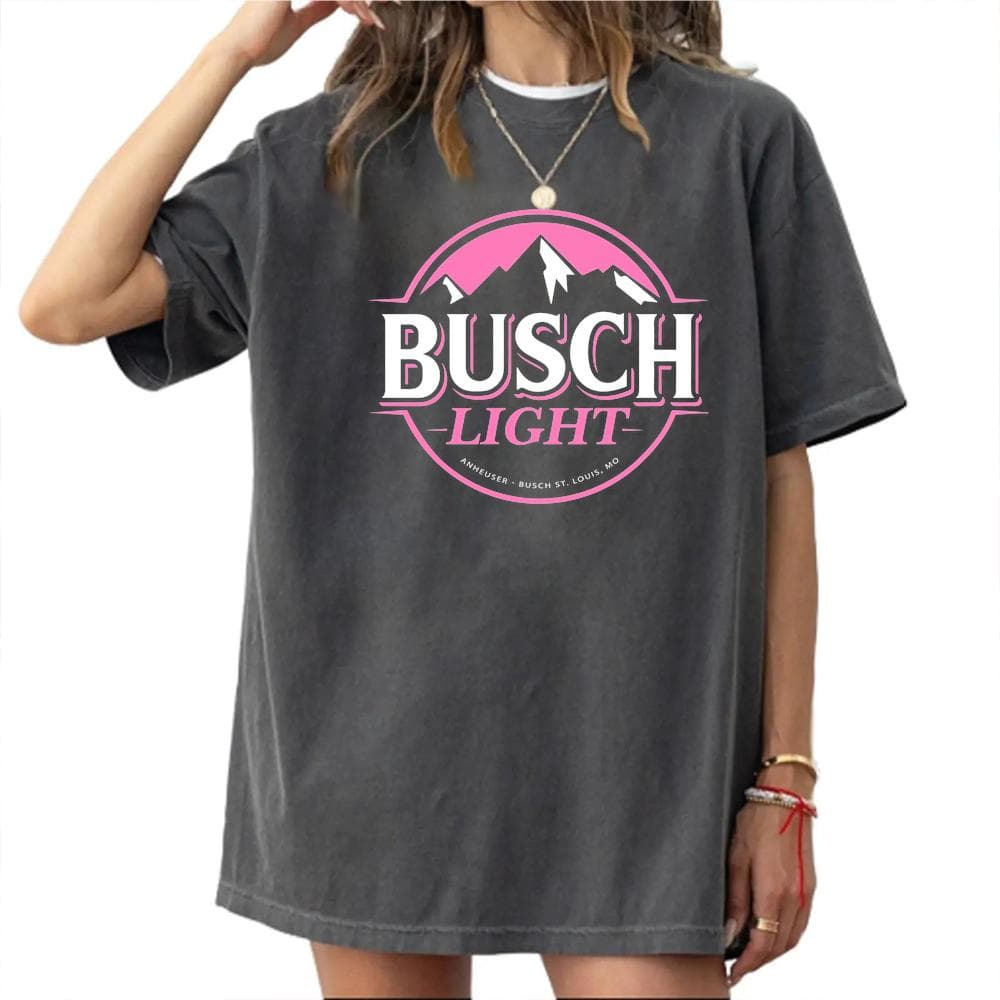 Pink Busch Light Beer para Mujer 80s Casual Crewneck Camiseta Hoodie – image 3, Busch Tee, Busch Merch, Busch Shirt, Busch Sweatshirt, Busch Hoodie, Busch Clothes