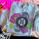 Pink Disco 8 Collage Graphic Crewneck Sweatshirt | Cowgirl & Western 1 small thumbnail