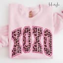 Sudadera con Capucha, Sudadera y Camiseta XOXO Leopardo Brillo Rosa San Valentín 3 small thumbnail