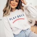 Play Ball Sweatshirt, Play Ball Shirt Women, Baseball Game Day Crewneck, Tball Mom Sweatshirt, Baseball Mom Shirt, Baseball Mom Gift Sweatshirt, Hoodie, Comfort Colors 1 small thumbnail