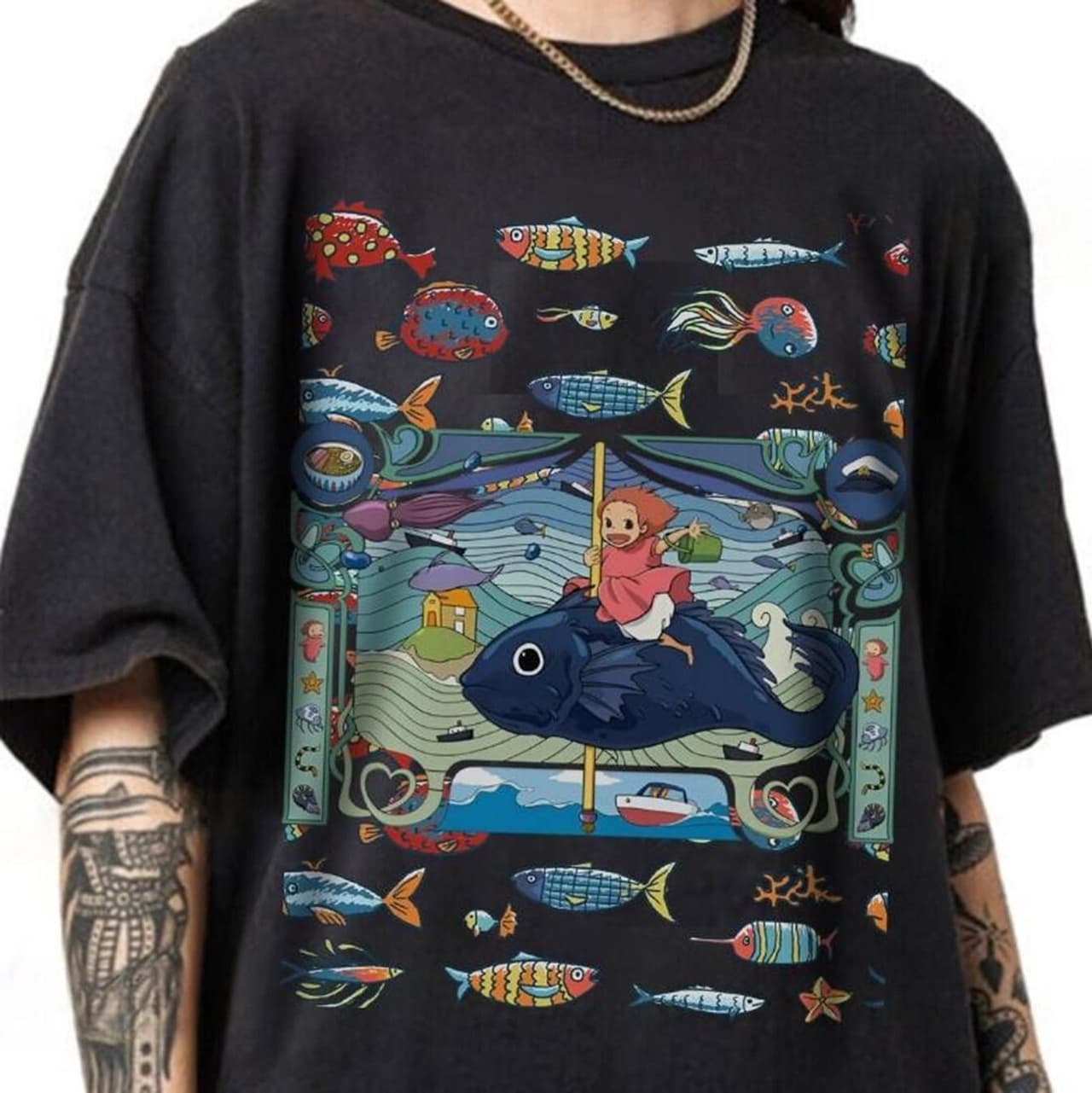 Ponyo & Sosuke Ghibli Anime Vintage Shirt, Sweatshirt, Hoodie – image 1, Ponyo Sosuke Ghibli Tee, Ponyo Sosuke Ghibli Merch, Ponyo Sosuke Ghibli Shirt, Ponyo Sosuke Ghibli Sweatshirt, Ponyo Sosuke Ghibli Hoodie, Ponyo Sosuke Ghibli Clothes