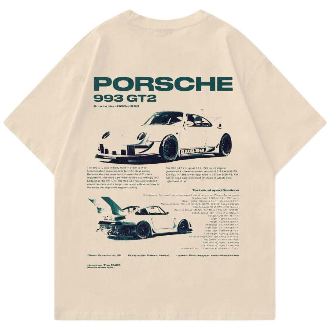 Porsche 993 GT2 T-shirt Light Car Enthusiast Shirt Car Clothing – image 1, Porsche 993 Tee, Porsche Tee, Porsche Shirt, Porsche Sweatshirt, Porsche Hoodie