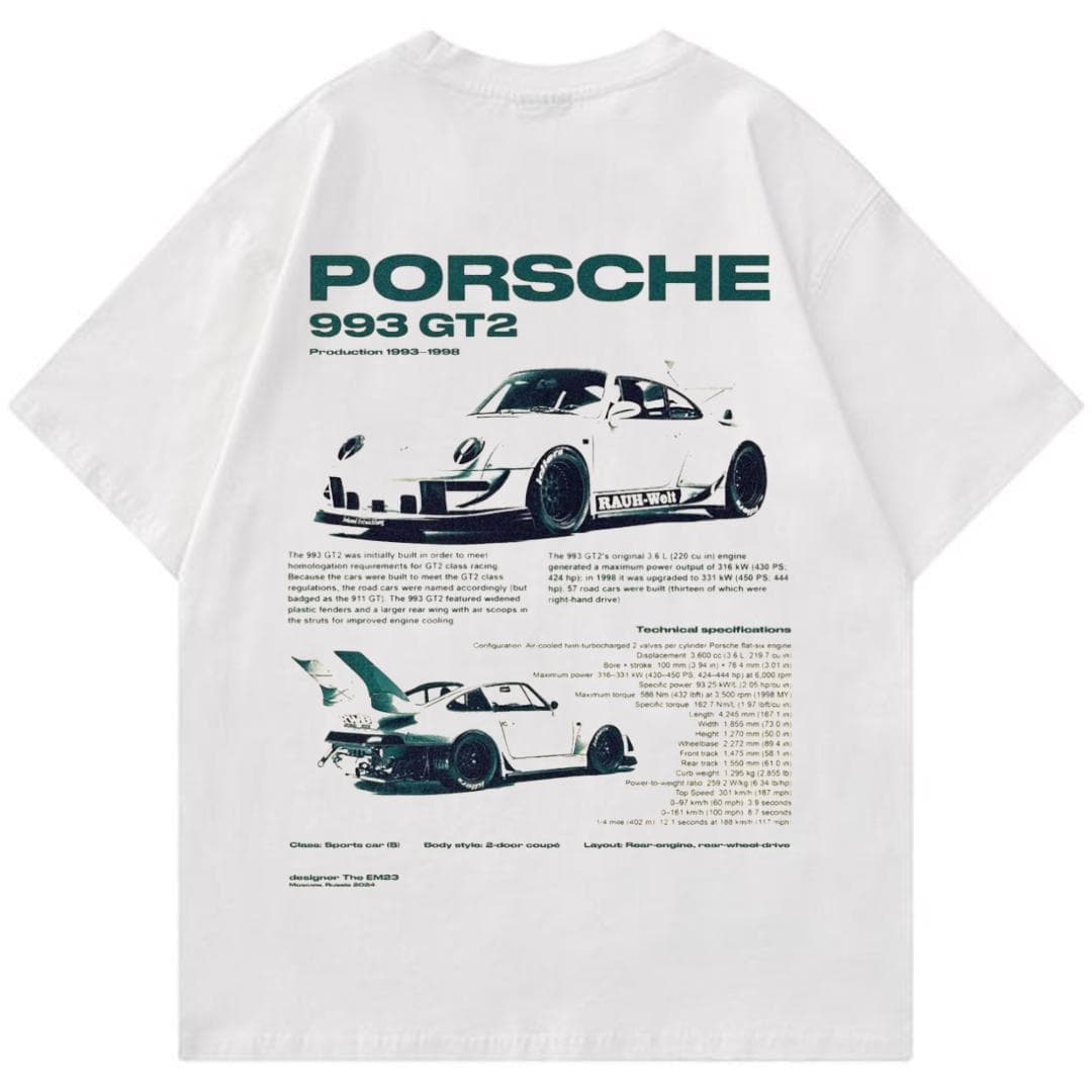 Porsche 993 GT2 T-shirt Light Car Enthusiast Shirt Car Clothing – image 4, Porsche 993 Tee, Porsche Tee, Porsche Shirt, Porsche Sweatshirt, Porsche Hoodie