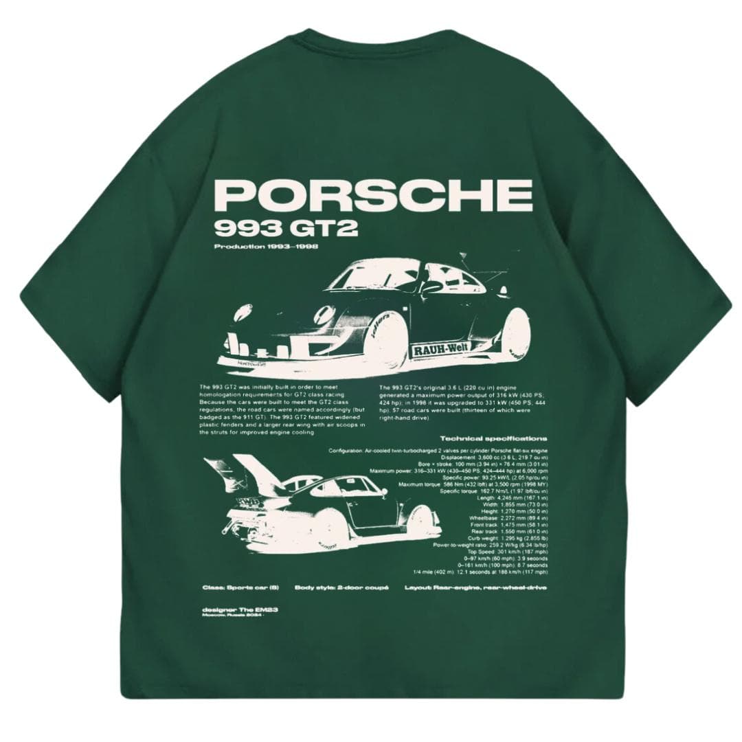 Porsche 993 GT2 T-shirt | Car Enthusiast & Automotive Clothing – image 1, Porsche Tee, Porsche 911 Tee, Porsche Tee, Porsche Shirt, Porsche Sweatshirt, Porsche Hoodie