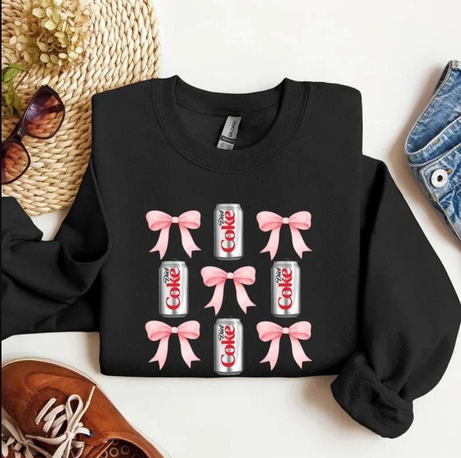 Preppy Coquette Diet Coke Bow Sweatshirt - Soft Girl Era Style – image 2, Preppy Coquette Diet Coke Tee, Preppy Coquette Diet Coke Merch, Preppy Coquette Diet Coke Shirt, Preppy Coquette Diet Coke Sweatshirt, Preppy Coquette Diet Coke Hoodie, Preppy Coquette Diet Coke Clothes