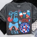 Camiseta Preppy Coquette USA Comfort Colors - Patriótica 4 de Julio 1 small thumbnail