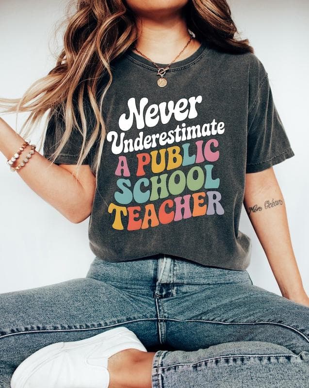 Public School Teacher Funny Quote T-Shirt Graphic Gift Men Women – image 1, Back to School Tee, Back to School Merch, Back to School Shirt, Back to School Sweatshirt, Back to School Hoodie, Back to School Clothes