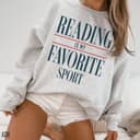 Reading is my favorite Sweatshirt, Vintage Reading Hoodie, Booklover Tee Gift, Bookish, Librarian Sweatshirt, Bookworm 1 small thumbnail