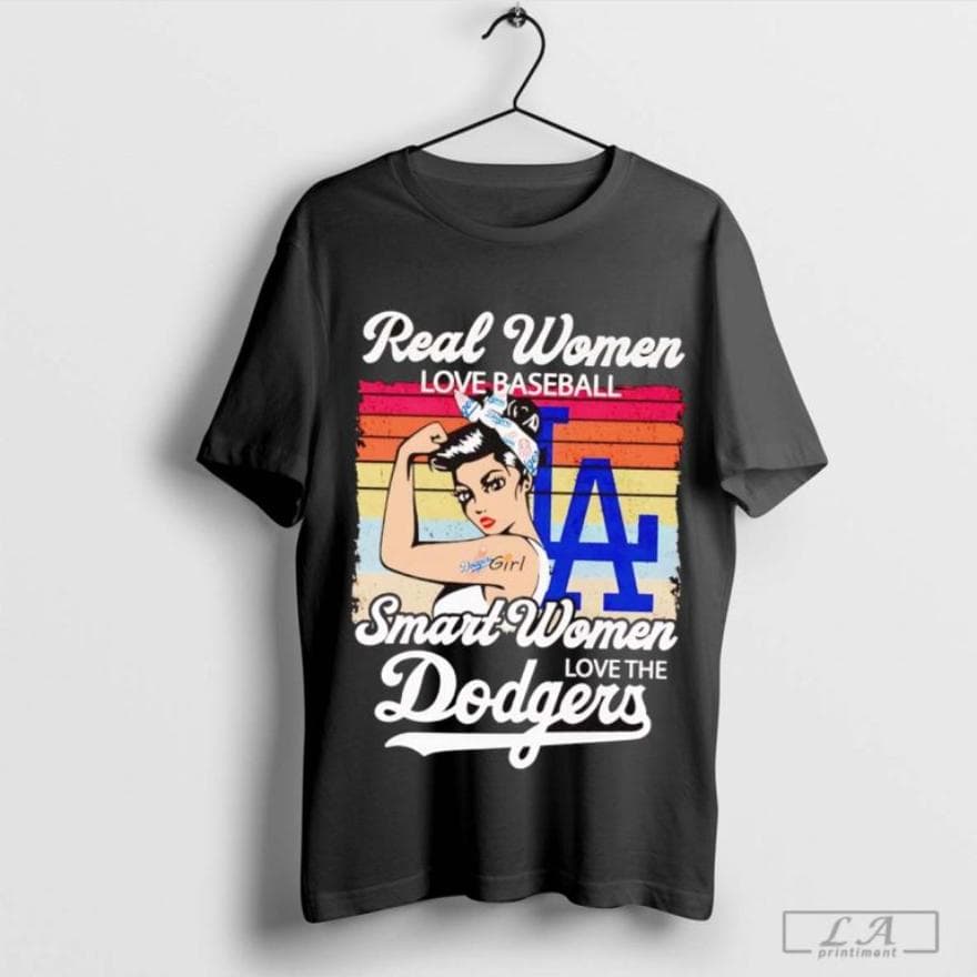Real Women Love Baseball, Smart Women Support LADodger T-Shirt – image 1, LA Dodgers Tee, LA Dodgers Shirt, LA Dodgers Sweatshirt, LA Dodgers Hoodie, LA Dodgers Clothes
