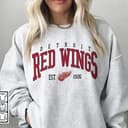 Retro 90s Detroit Red Wings Sweatshirt & Hoodie | Comfort Colors Gift 1 small thumbnail