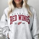 Retro 90s Detroit Red Wings Sweatshirt & Hoodie | Comfort Colors Gift 3 small thumbnail