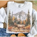 Sudadera Retro Deer Wilderness - Nostalgia 90s Boho Unisex Cuello Redondo 4 small thumbnail