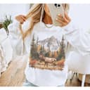 Sudadera Retro Deer Wilderness - Nostalgia 90s Boho Unisex Cuello Redondo 3 small thumbnail