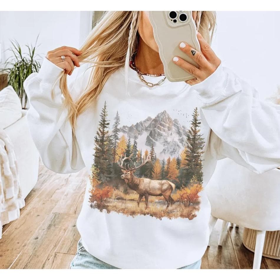 Sudadera Retro Deer Wilderness - Nostalgia 90s Boho Unisex Cuello Redondo – image 3, Deer hunting Tee, Deer hunting Merch, Deer hunting Shirt, Deer hunting Sweatshirt, Deer hunting Hoodie, Deer hunting Clothes