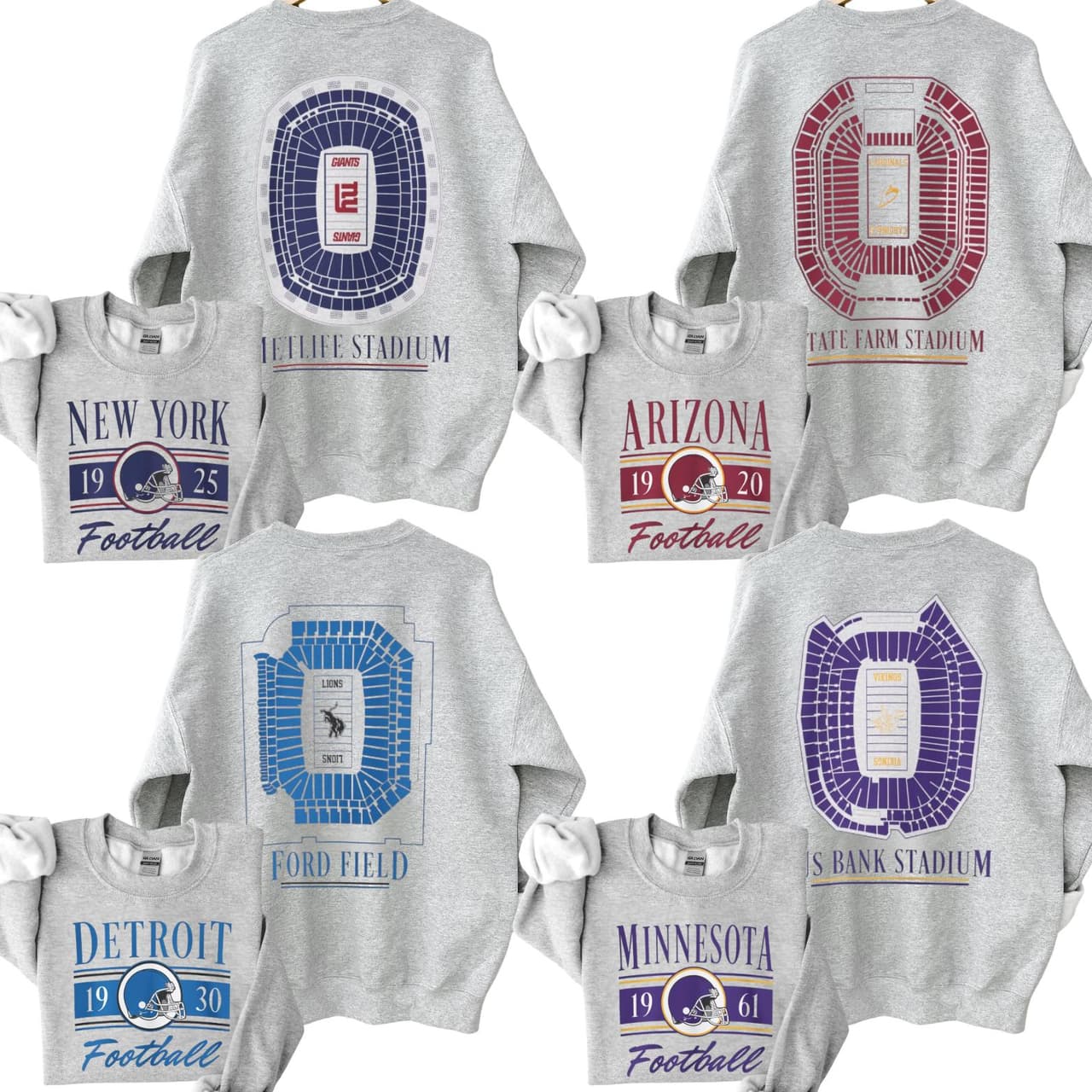 Retro Graphic All Team Football 2 Sided Sweatshirt, Football Thowback Vintage All Teams For Fans Sweatshirt, Unisex Vintage College Football Crewnecks – image 1, NFL Tee, San Francisco 49ers Tee, Dallas Cowboys Tee, Detroit Lions Tee, Kansas City Chiefs Tee, Tampa Bay Buccaneers Tee, Arizona Cardinals Tee