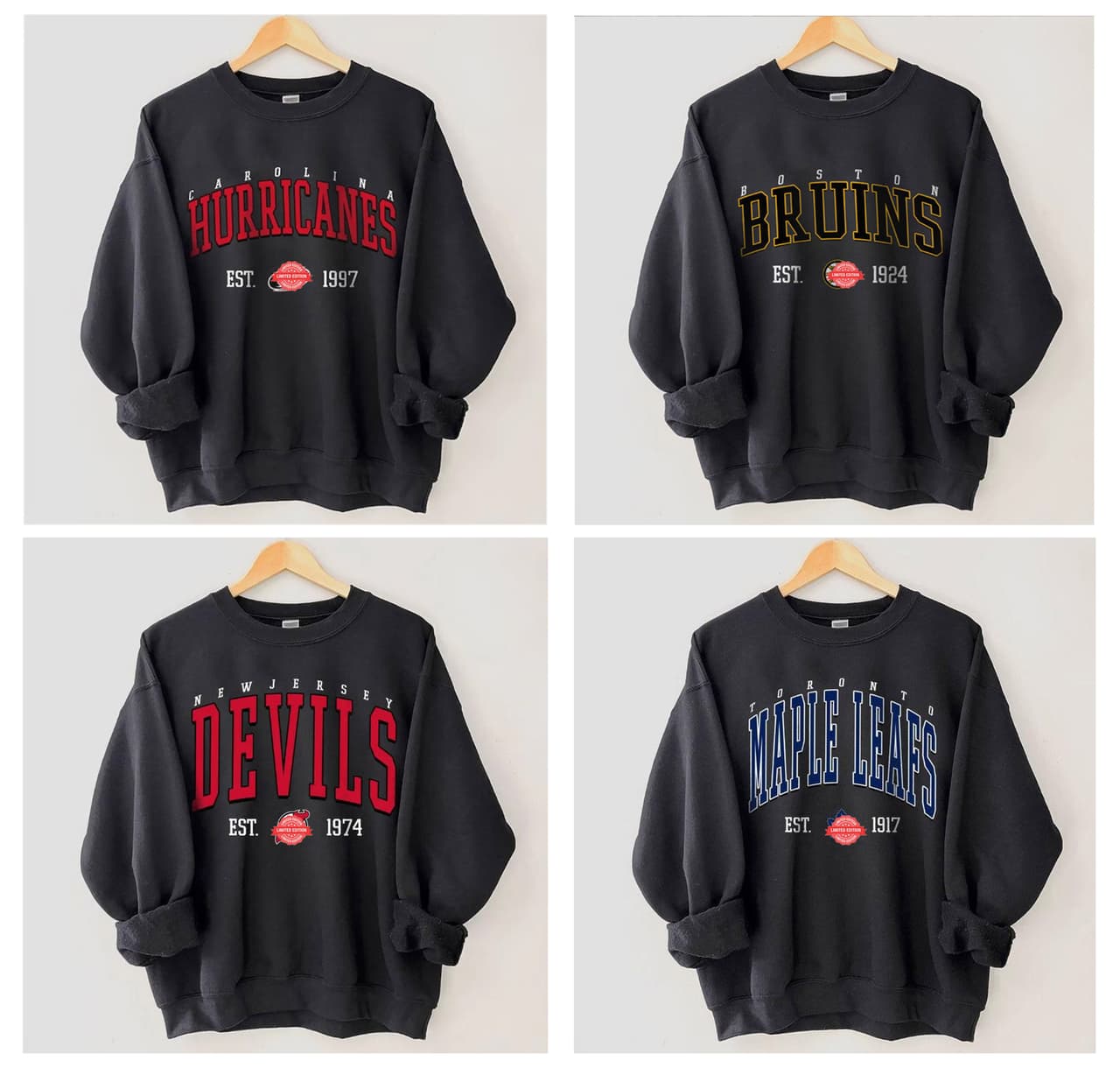 Retro Hockey sobre Hielo Sudadera, Unisex Vintage 90s Todos los Equipos Hockey Hoodie, Cuello Redondo Camiseta, Casual Clásico T-Camiseta – image 3, NHL Tee, Anaheim Ducks Tee, Boston Bruins Tee, Buffalo Sabres Tee, Calgary Flames Tee, Carolina Hurricanes Tee, Chicago Blackhawks Tee