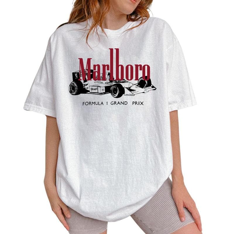 Camiseta Retro Marlboro F1 Grand Prix de Carreras - Hombres, Mujeres, Parte Superior de Algodón – image 4, Marlboro Tee, Marlboro Merch, Marlboro Shirt, Marlboro Sweatshirt, Marlboro Hoodie, Marlboro Clothes