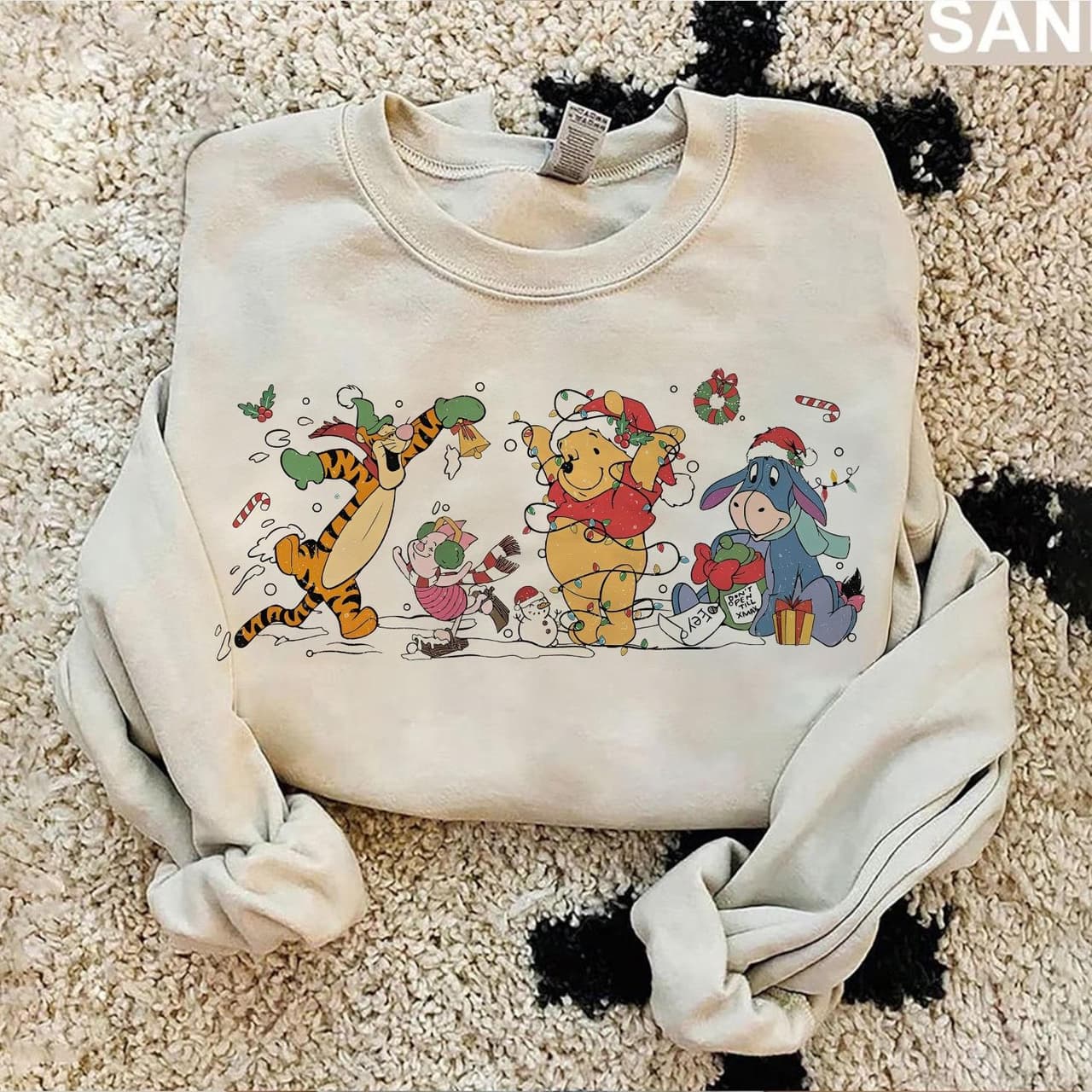 Retro Winnie Pooh Christmas Sweatshirt, Pooh Christmas Hoodie, Holiday Tee, Winter Crewneck Comfort Colors – image 1, Winnie Pooh Tee, pooh sweatshirt, sweatshirt winnie the pooh, pooh bear shirt, pooh shirt, pooh tshirt, shirt winnie the pooh