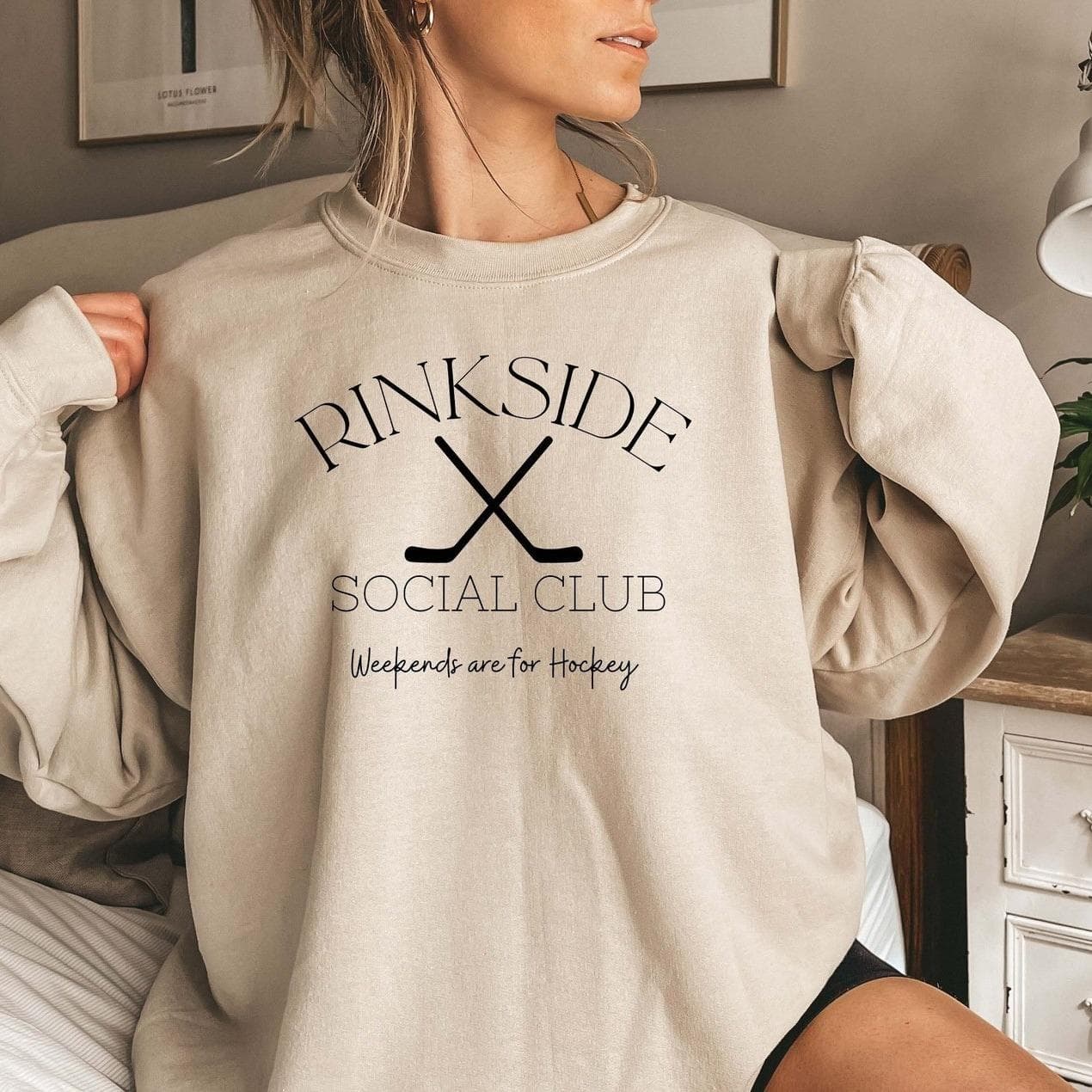 Rinkside Social Club Hockey Sweatshirt & Tee for Hockey Moms & Fans – image 1, NHL Tee, Anaheim Ducks Tee, Boston Bruins Tee, Buffalo Sabres Tee, Calgary Flames Tee, Carolina Hurricanes Tee, Chicago Blackhawks Tee