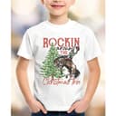 Rockin' Around Christmas Tree Shirt, Country Retro Western Xmas Tee 2 small thumbnail