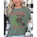 Rockin' Around Christmas Tree Shirt, Country Retro Western Xmas Tee 4 small thumbnail