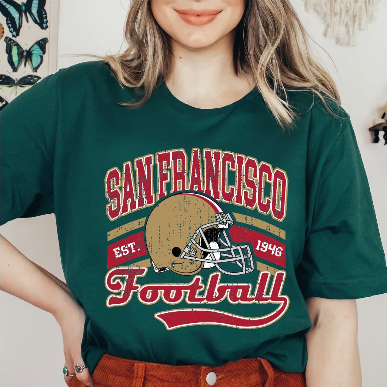 Camiseta casual de cuello redondo para fan de San Francisco, regalo de camiseta de fútbol vintage U1ZMF – image 3, San Francisco 49ers Tee, san francisco 49ers gear, 49ers shirt, 49ers tshirt, 49ers tee shirts, san francisco 49ers tee shirts, san francisco 49ers t shirt