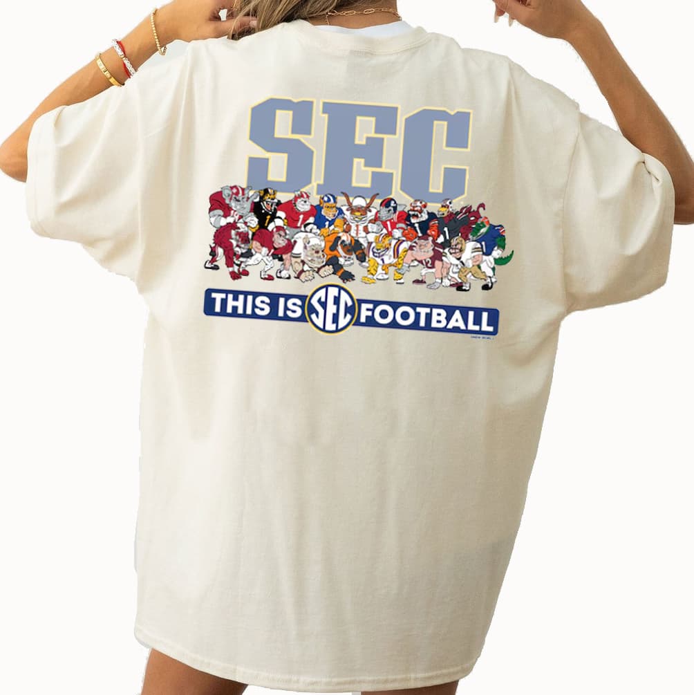 Camiseta SEC Football Mascotas 2024 Doble Cara - Regalo Fan Vintage – image 3, SEC Tee, SEC Merch, SEC Shirt, SEC Sweatshirt, SEC Hoodie, SEC Clothes